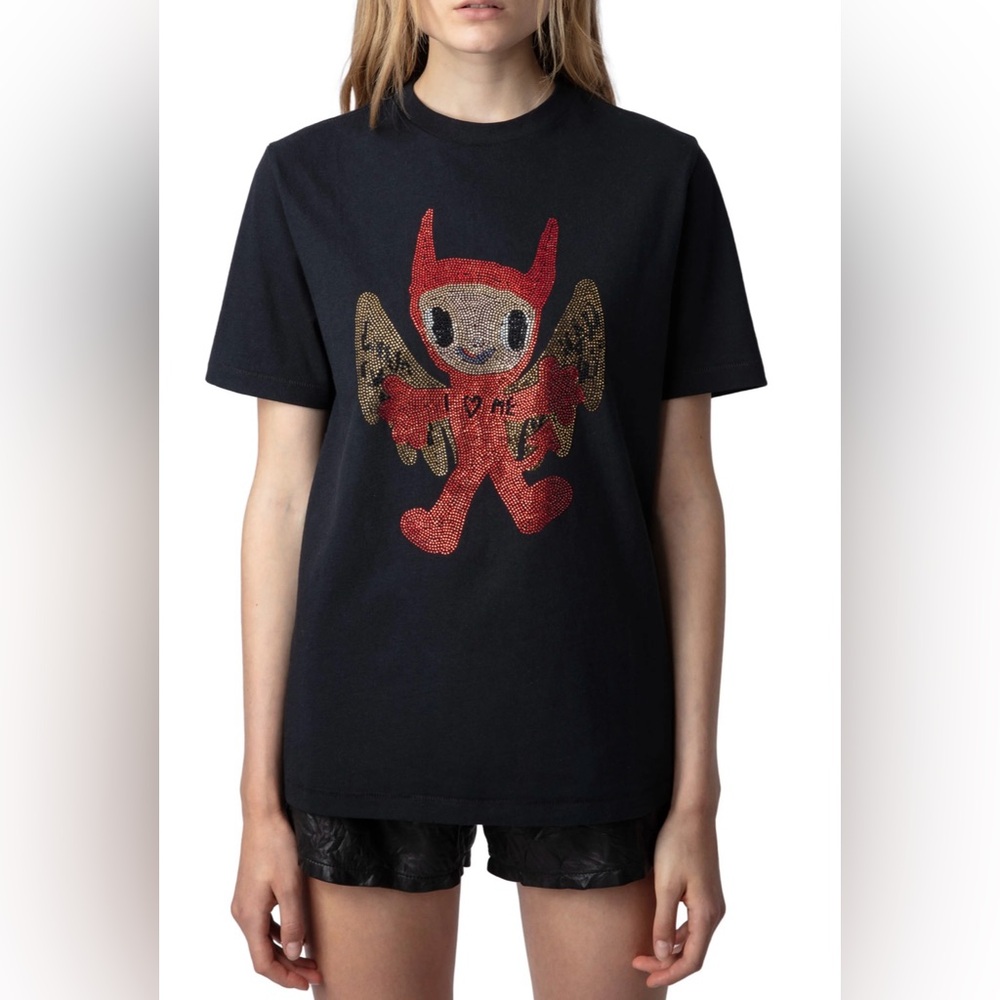 ZADIG & VOLTAIRE
Edwin devil diamanté t-shirt -Brand New